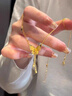 QMXD超閃金色蝴蝶項鏈女款2025新款高級感輕奢小眾精致鎖骨鏈生日禮物 超閃金色蝴蝶流蘇項鏈 曬單實(shí)拍圖