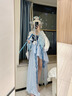 班達熊露娜霜月吟cos服傳說(shuō)皮膚冰霜cosplay王者榮耀游戲周邊二次元露娜cos服+隨機項鏈+假發(fā)2XL 曬單實(shí)拍圖