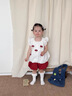迪士尼寶寶嬰兒衣服女童寶寶夏裝短袖兩件套裝洋氣幼兒分體夏季薄款一歲夏天 紅色 80 建議75-85cm9-12月cm 曬單實拍圖
