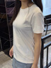 安踏竹節棉正肩短T 女裝秋季涼感透氣棉感肌理修身顯瘦運動(dòng)短袖上衣 暖玉白-1 2XL (女180) 曬單實(shí)拍圖