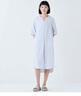 無(wú)印良品（MUJI） 女式 涼感雙層紗織 短袖睡裙 家居服 25年夏季 涼感物語(yǔ)FD20CC5S 藏青色豎條紋 S -M 160/84A 曬單實(shí)拍圖