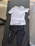 LI-NING KIDS李寧兒童運(yùn)動(dòng)套裝夏季男女中大童青少年學(xué)生速干短袖短褲子兩件套 標(biāo)準(zhǔn)白/黑色速干褲套裝 一 160 曬單實(shí)拍圖
