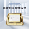 公牛（BULL）地插腳插 金屬銅 彈起式防水地插 GD1系列 金色五孔二三插 曬單實拍圖