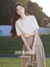 香影白色t恤短袖女2025夏新款棉質(zhì)體恤半袖圓領(lǐng)寬松休閑愛心上衣 米白 S 155/80A/85-95斤 曬單實(shí)拍圖