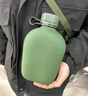 云啟格軍訓(xùn)版水壺制戶外式登山便攜式水壺斜挎包水壺迷彩水壺 軍綠色水壺+水壺套1L 曬單實(shí)拍圖