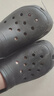 名創(chuàng)優(yōu)品（MINISO）洞洞鞋男夏季外穿沙灘涼鞋防滑厚底踩屎感包頭涼拖鞋黑色44-45 曬單實拍圖