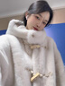 DRPR品牌女裝新品大衣女整貂外套女2025冬季新款V領(lǐng)長(zhǎng)款時(shí)尚毛絨大衣 米白色 S 110斤內(nèi) 曬單實(shí)拍圖