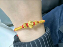 中國黃金（CHINA GOLD）十二生肖黃金手鏈女足金本命年手繩七夕情人節(jié)禮物送女友老婆生日 足金抱福手繩-虎 曬單實拍圖