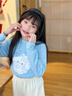 真維斯女童長(zhǎng)袖t恤兒童秋衣純棉打底衫2025新款衣服女孩中小童秋季童裝 藍(lán) 棒棒糖兔子+白 長(zhǎng)耳藍(lán)兔 90 曬單實(shí)拍圖