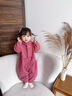 班喜迪嬰兒衣服秋裝嬰幼兒連體衣連帽女寶寶外出服春秋洋氣外套哈衣爬服 玫紅 90cm 曬單實(shí)拍圖