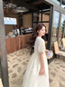 愛(ài)莉安娜孕婦裝夏季短袖棉麻連衣裙高級感夏裝時(shí)尚寬松抽繩大碼 原木杏 L 曬單實(shí)拍圖