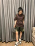 班尼路S&K撞色短袖t恤男寬松潮牌大碼男裝2025新款男士重磅體恤夏季圓領(lǐng) 深棕色 M 合適115-130斤 曬單實(shí)拍圖