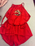 貓人（MiiOW）蘇繡刺繡成品真絲睡衣女成人肚兜復古中國風(fēng)內衣女士吊帶內搭上衣 赤色鴛鴦套裝 均碼【70斤-180斤都可穿】 曬單實(shí)拍圖