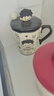 精東家情侶款涂鴉陶瓷馬克杯帶蓋勺家用喝水杯子小眾設計感送女生日禮物 黑色男孩·涂鴉杯 曬單實(shí)拍圖