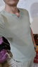 簡(jiǎn)束（JOONSVIP）螺紋短袖T恤男士前短后長(zhǎng)純色棉質(zhì)透氣彈力緊身修身打底衫體恤夏 淺綠色 XL （130-145斤左右修身型） 曬單實(shí)拍圖