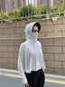 洽苒德國原紗防曬衣女2025新款夏季薄款upf50+防紫外線冰絲斗篷防曬服 淡黃【原紗防曬】 贈+防曬口罩+防曬測試卡 均碼  均碼（適合80-170斤） 曬單實拍圖