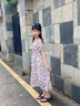 叮當貓女童裙子夏季2025新款小女孩碎花連衣裙夏天兒童公主裙中大童長(cháng)裙9669藍色-長(cháng)裙140 曬單實(shí)拍圖