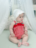 優(yōu)奇嬰兒衣服夏季嬰兒連體衣女寶寶外出服夏裝薄款包屁衣超萌吊帶哈衣 紅色 80cm 曬單實(shí)拍圖