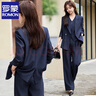 羅蒙（ROMON）西裝套裝女夏季小個(gè)子女神范馬甲西服外套三件套高級(jí)感職業(yè)正裝女 深藍(lán)色(西裝+馬甲+西褲) L 【建議100斤~109斤】 曬單實(shí)拍圖