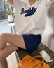 芮妍雅輕奢藏青色五分褲棉麻短褲女夏薄款2025新款小個(gè)子亞麻闊腿褲外穿 藏青色 XL /29建議115-125斤 曬單實(shí)拍圖