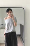 斜領(lǐng)露肩潮流短袖T恤女夏季2025新款一字肩設計寬松顯瘦絕美上衣 灰色 M 曬單實(shí)拍圖
