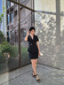 伊婭莎職業(yè)西裝套裝女短袖酒店經(jīng)理工裝氣質(zhì)西服正裝珠寶店美容院工作服 藍色外套+半裙 L 建議100-110斤 曬單實拍圖