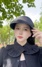 允娜歐根紗雪紡褶皺空頂帽出游防曬帽百搭遮陽(yáng)帽子女夏季發(fā)箍式太陽(yáng)帽 赫本黑 頭圍54-60CM 曬單實(shí)拍圖