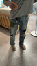 Levi's?SilverTab?25春夏新款男士美式高街破洞寬松直筒牛仔褲 淺藍色 32 (32) 曬單實拍圖