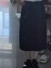 伯德小姐黑色面試半身裙女職業(yè)小個子半裙正裝包臀a字裙西裝裙子 QZ42 黑色 【夏款】職場百搭 M -適合100-110斤可穿 曬單實拍圖