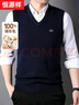 恒源祥 純羊毛背心男馬甲秋季套頭V領(lǐng)針織羊毛衫坎肩內搭無(wú)袖男式毛衣 曬單實(shí)拍圖