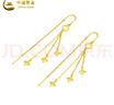 中國黃金（CHINA GOLD）黃金耳環(huán)耳線耳釘足金999圓環(huán)流蘇耳飾耳墜生日七夕禮物送女友 圓環(huán)流蘇耳線約3.5g 曬單實拍圖