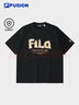 FILA FUSION斐樂(lè)潮牌男子針織短袖衫2025春季新款抗菌休閑寬松純棉T恤 正黑色-BK M 曬單實(shí)拍圖