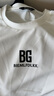比音勒芬（Biemlfdlkk）【抗UV防曬透氣】夏季上衣男士休閑經(jīng)典BG字母老花圓領(lǐng)短袖T恤 28米白 2XL （115） 曬單實(shí)拍圖