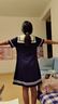 G.DUCKKIDS女童裙子夏季2024新款女大童裝洋氣顯瘦學(xué)院風(fēng)海軍領(lǐng)學(xué)生連衣裙 【童裝#】藏藍-海軍領(lǐng) 160 【身高 約-160cm】 曬單實拍圖