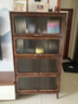 樂(lè )系（LEXI）實(shí)木書(shū)柜落地置物柜客廳書(shū)架帶玻璃門(mén)收納柜 半透明胡桃色-4層80CM-環(huán)保實(shí)木 曬單實(shí)拍圖