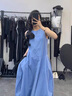棉致法式藍(lán)色無(wú)袖背心連衣裙女夏季2025新款海邊高級(jí)感度假風(fēng)長(zhǎng)裙子 248藍(lán)色【高品質(zhì)33.5】 L 100-115斤 曬單實(shí)拍圖