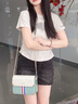 古士旗法國品牌包包女包2025新款單肩包女士斜挎包小方包七夕情人節(jié)禮物 淺綠色【Light green】 送老婆送女友送閨蜜送媽媽 曬單實拍圖