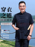 寶財羊中老年唐裝男爸爸夏季套裝中山裝中國風太極服老人衣服居士服漢服 曬單實拍圖