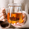 物生物（RELEA）茶杯男女士茶水分離杯玻璃杯帶過(guò)濾水杯辦公泡茶杯子耐高溫花茶杯 曬單實(shí)拍圖