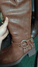 紅蜻蜓23秋款牛皮長(cháng)靴復古騎士靴西部牛仔靴 WTC33108棕色（高筒）37 曬單實(shí)拍圖