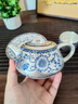 傳承令鎏銀青花一壺兩杯蓋碗單個高檔防燙泡茶中式功夫茶具家用茶壺蓋碗 一壺兩杯 曬單實拍圖