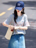 尚靜短袖t恤女夏季新款女裝設(shè)計(jì)感立體字母時(shí)尚百搭圓領(lǐng)棉感舒適上衣 曬單實(shí)拍圖