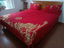 水星系列家紡120支純棉婚慶四件套全棉大紅色龍鳳刺繡喜被套婚嫁結婚2025新款 皇家喜事金-時(shí)尚 1.8m床 四件套，被套200*230cm 曬單實(shí)拍圖