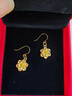 中國黃金（CHINA GOLD）牡丹花黃金耳釘女花朵彎鉤足金耳環(huán)耳墜520節(jié)日禮物送媽媽送女友 牡丹耳墜 【贈S925銀圓珠耳鉤】約0.6g 曬單實拍圖
