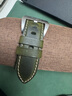 istrap適用沛納海表帶真皮原裝正品復古德國瘋馬牛皮Panerai廬米諾系列手表帶22/24mm男士腕帶 松綠色丨銀色扣 24mm 曬單實(shí)拍圖