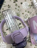 恩爾美（nRMEi）大肚杯玻璃杯大容量吸管泡茶耐高溫高顏值夏網(wǎng)紅水杯女便攜24新款 凝香紫1500ml【雙飲+茶倉+背帶】 曬單實拍圖
