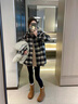VEOX襯衫女加厚加絨黑色撞色格子復(fù)古磨毛秋冬疊穿寬松慵懶上衣外套女 黑色 M 90-105 曬單實(shí)拍圖
