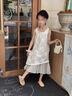 G.DUCKKIDS2025新款夏季杏色蕾絲連衣裙女童甜美公主風(fēng)百搭裙子兒童夏裝 杏色 120 cm 曬單實(shí)拍圖