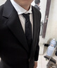 CULTUM【可機洗免熨燙】通勤商務西服套裝男職業(yè)正裝禮服西裝外套 純黑色兩件套 50 A 曬單實拍圖