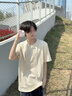 名創(chuàng  )優(yōu)品（MINISO）【4.0冰氧吧】短袖T恤男夏季冰絲抗皺速干半袖體恤男士純色上衣服 【天然涼感降溫】淺米 (純色) XL 180(不起球不掉色) 曬單實(shí)拍圖